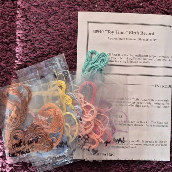 Bucilla Birth Record -Toy TIme- Finished but for personalization - Picture 4 of 5